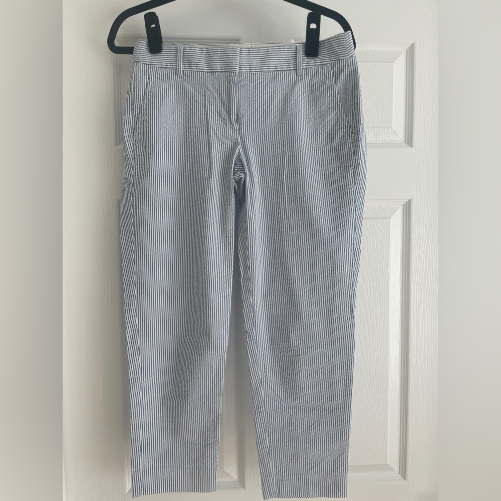 J. Crew Seersucker ankle length pants